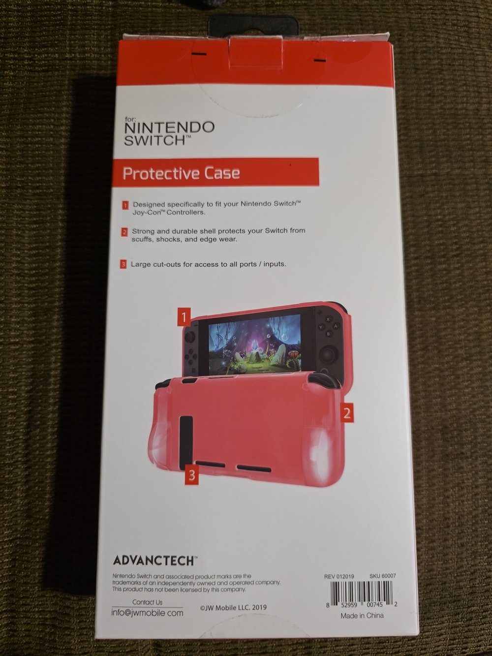NEW ADVANCTECH Red Protective Case for Nintendo Switch Console - Picture 2 of 3
